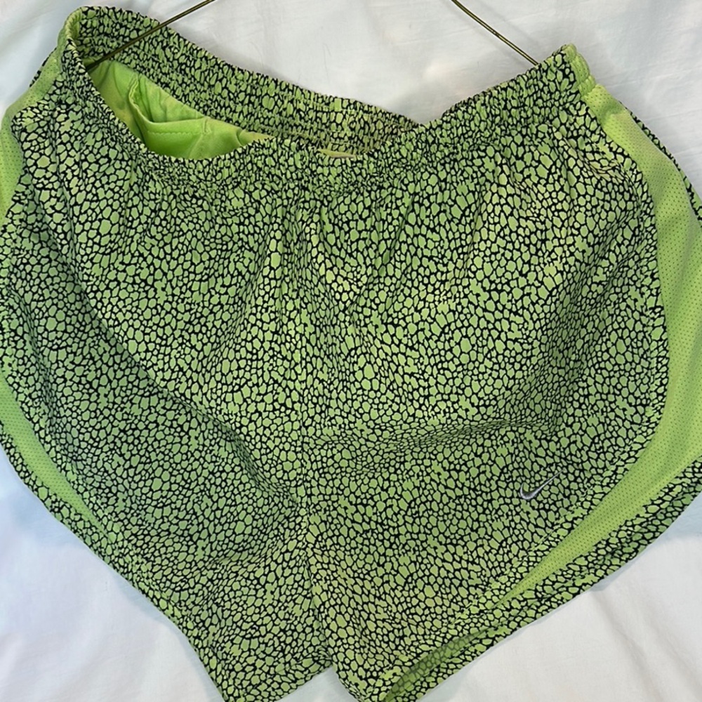Women's Nike Lime Green/Black Patterned Shorts